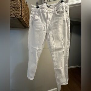 Pistola Jennifer Skinny Distressed Jean, White, Petite